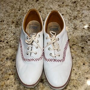 RARE KEDS VINTAGE 1992 leather championship baseball lace-up white sneakers 8.5